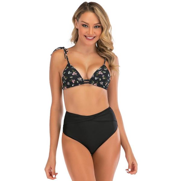 

women's swimwear bikinis women swimsuit bikini suspender female high waist split maillot de bain femme, White;black