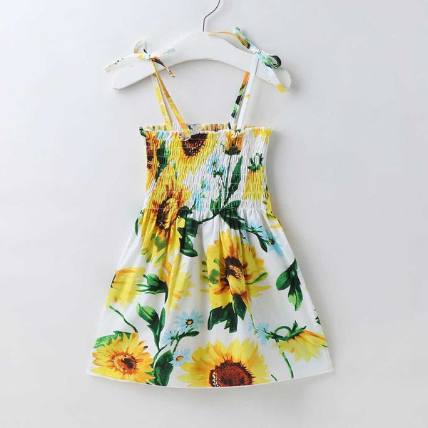 

korean princess dress, 1-5 years old girl, with flower and pleated sling, summer party dress, Red;yellow