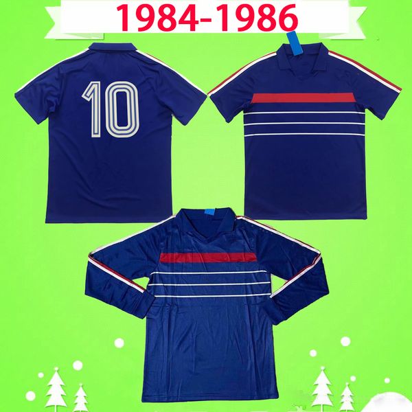 

1984 1985 1986 retro soccer jersey home blue vintage football shirt 84 85 86 classic maillot de foot thai quality short and long sleeve, Black;yellow
