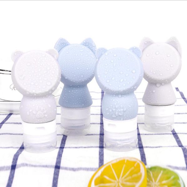 

cute cartoon empty silicone travel makeup bottle portable outdoor bottles containers lotion shampoo bathroom container 1pc storage & jars