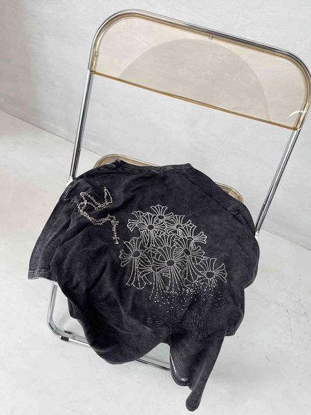 

t shirt little marmalade ch wash charcoal grey drill cross gradient short sleeve for lovers, White