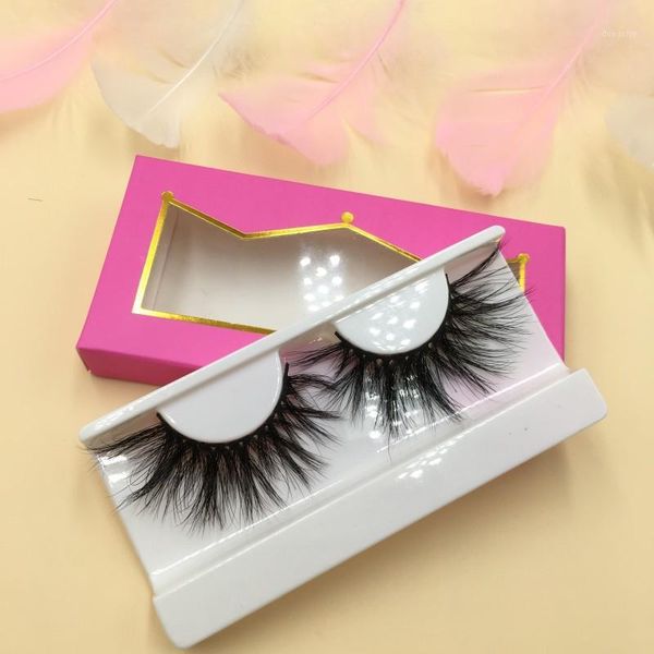 

25mm eyelashes 6pairs/lot come with pink eyelash packaging box 3d mink eyelashes1
