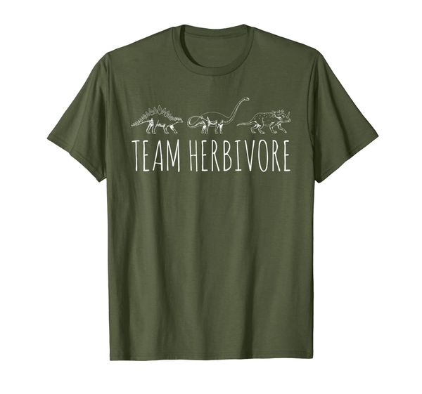 

team herbivore dinosaur tee vegan vegetarian t-shirt, White;black