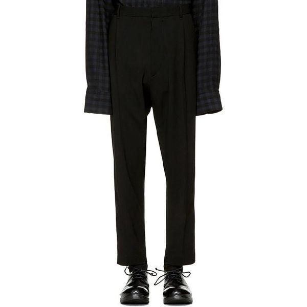 

men's pants casual slim fit and small feet classic, Black