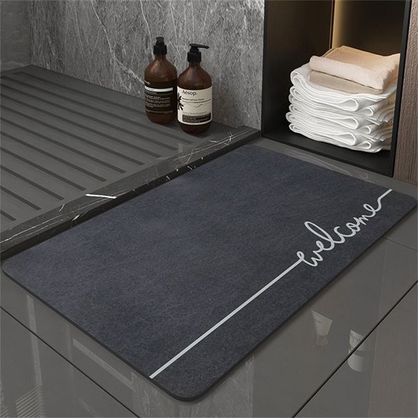 Tapete de banho absorvente tapete de secagem rápida esteira antiderrapante Napa da porta da napa tubulação de tapete tapis tapis 220301