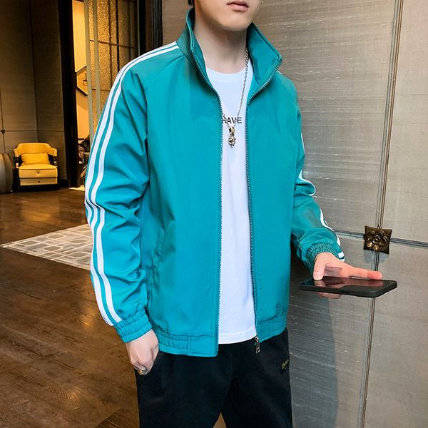 

jackets 2021 autumn coat male youth stand collar et versatile korean fashion slim fit loose student, Black;brown