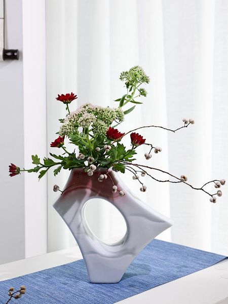 

vases jianshan chi fang flower vase road white ceramic creative zen arrangement utensils floral opposite sexvase