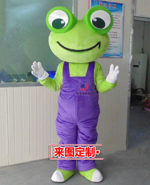 

mascot costumes make eva material frogs mascot costumes frog cartoon apparel birthday party masquerade mascot costume for christmas su, Black;red