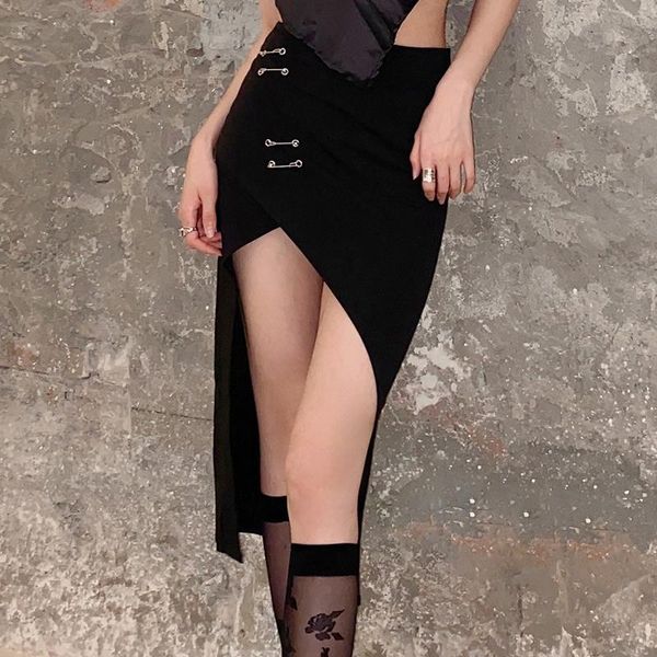 

skirts xuxi high waist women bag hip skirt slim and thin split black half-length female summer 2021 e2706
