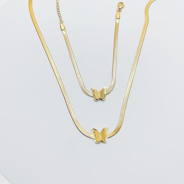 

earrings & necklace hononjo jewelry set women wedding fashion snake chains triple double butterfly necklaces bracelet gift birthday party go, Silver