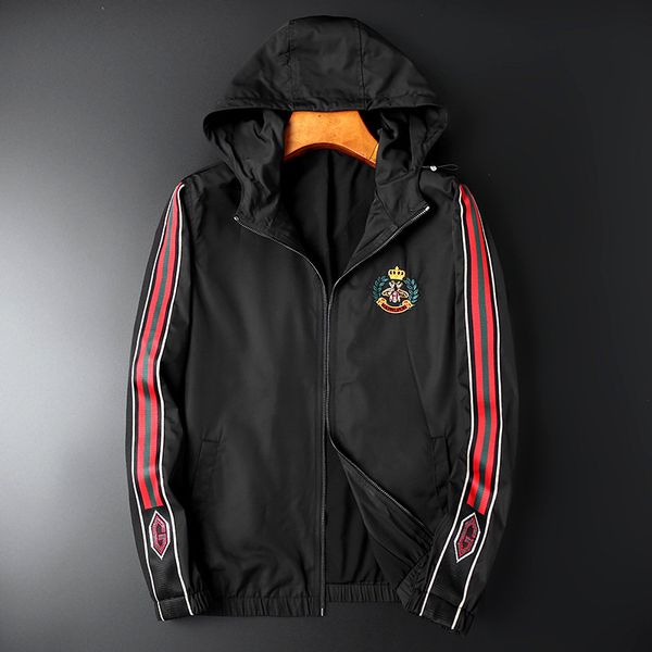 

fashion jacket autumn and winter 2021 men's hooded embroidery drill youth wear, Black;brown