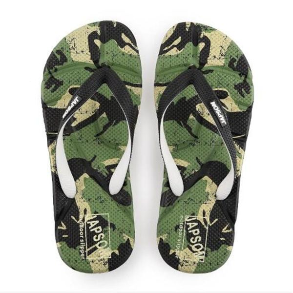 

slippers men's summer camouflage outside beach flip-flops man slides home non-slip bathroom massage shoes male big eu46 sandals, Black