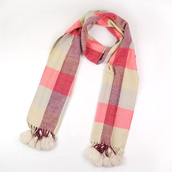 

scarves & wraps winter plaid scarf designer cashmere scarfs acrylic basic shawls big grid lattice warm, Red;brown