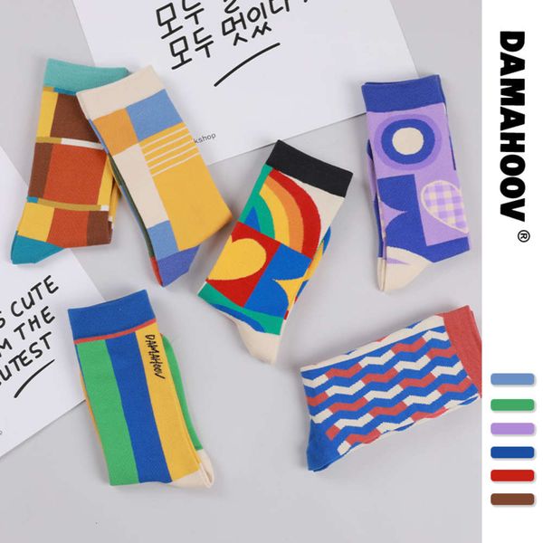 

spring product cheerful color fashion lovely socks children's middle tube, Black