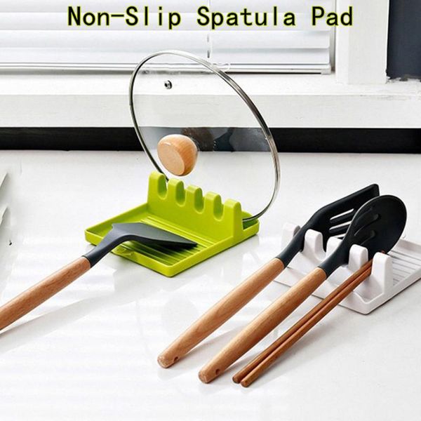 

cooking tools kitchen silicone/pp spoon rest utensil spatula holder heat resistant storage shelves 2 colors & organization