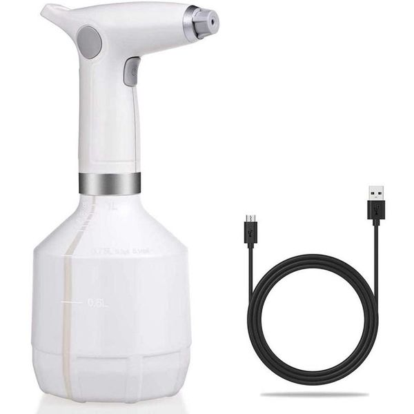 

watering equipments automatic spray bottle electric can adjustable water sprayer mist to straight -white