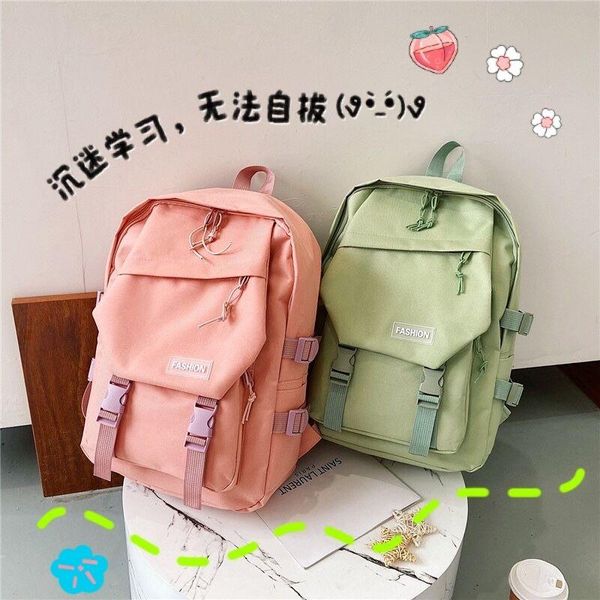 

bright color backpack men's large capacity leisure korean canvas college students' high school schoolbag women's fashion bag