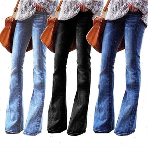 

autumn womens jeans winter vintage high waist woman flare for women skinny denim mom plus size 4xl female, Blue