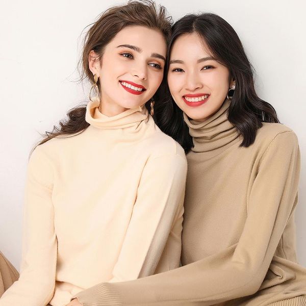 

women's sweaters 19 autumnwinter women turtleneck sweater fashion cashmere knitting pullover jumper, White;black