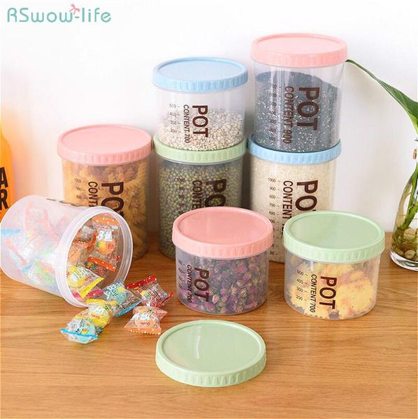 

storage bottles & jars kitchen transparent sealed tank plastic household grain receiving box food container set pp