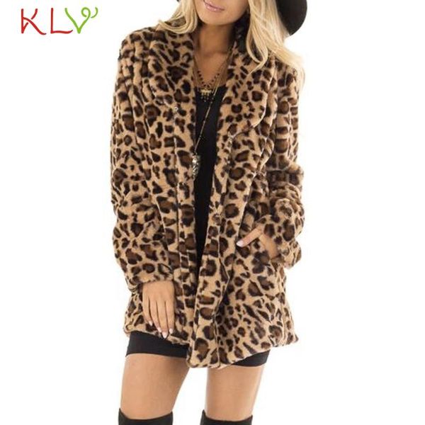 

women's jackets jacket women leopard faux fur coat hooded loose mid long winter casual outwear clothes plus size chaqueta mujer 19oct, Black;brown