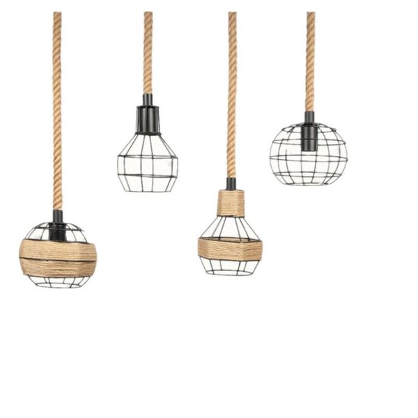 

pendant lamps rope lamp base e27 dining room canteen restaurant coffee shop metal iron light hanging home