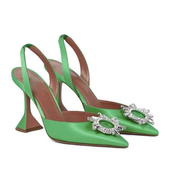 

dress shoes europe and the united states 2021 sun buckle crystal rhinestone high heels wine glass with pointed sandals for women, Black
