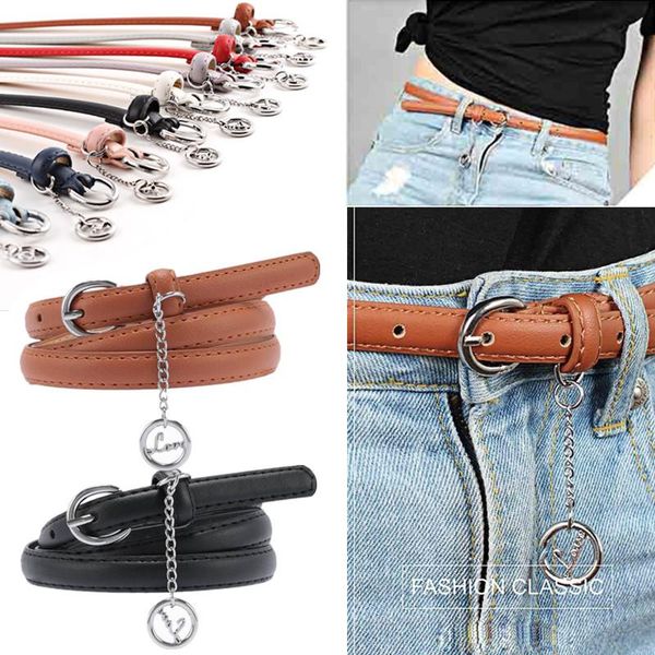 

belts 9colors belt women handmade pu leather pin buckle adjustable love round pendant casual simple jeans accessories 100cm, Black;brown