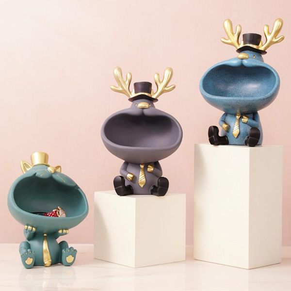 

decorative objects & figurines home decoration model accessories cool deer figurine for interior big mouth cat storage box gifts maison deco