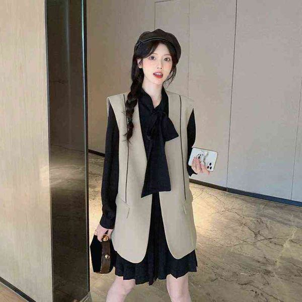 

casual dresses early autumn 2022 french fashion age reduction wtern style vt two-piece suit shirt skirt temperament dr, Black;gray