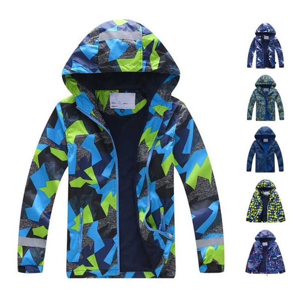 

boys jackets double-deck waterproof windproof children outerwear autumn winter sport fashion kids coats 211011, Blue;gray