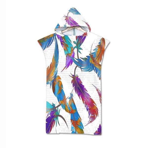 

towel printed beach microfiber hooded cloak swimming surfing beachwear