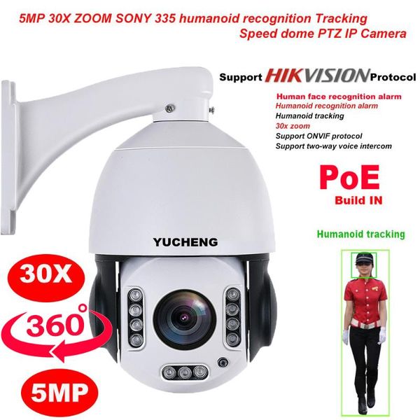 

zoom sony imx 335 human face recognition auto tracking ptz speed dome ip camera surveillance hikvision protocol cameras
