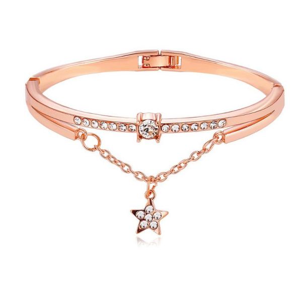 

charm bracelets creative star bracelet alloy crystal hand chain jewelry vintage for girls ladies, Golden;silver