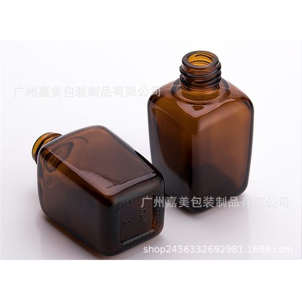 

factory essential 30ml cosmetic glass oil brown square bottle
