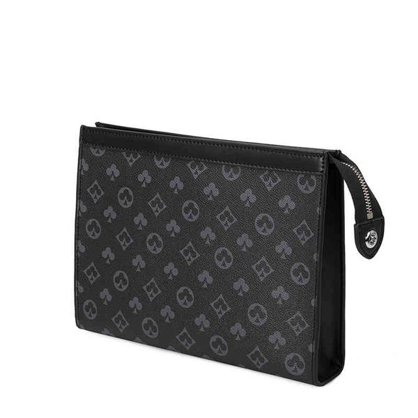 

made in china men's or women's hand bag business handbags folder brand personality vintage envelope bag leisure black flower hand