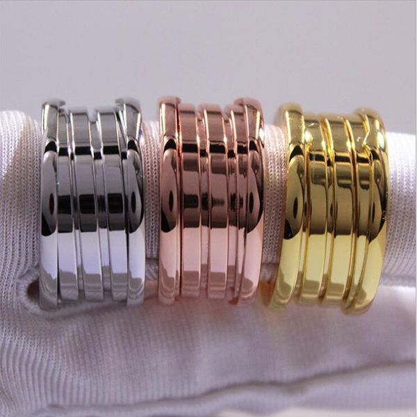 

classic three-ring stainless steel spring ring men and women fashion jewelry light luxury personality couple ring, Silver