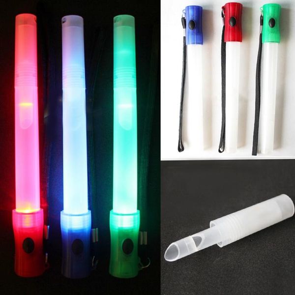 

party decoration 4-in-1 muitifunction signal bars whistle glow stick outdoor activities 26cm length practical tools 3 lighting mo