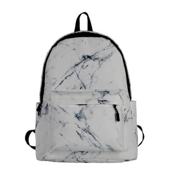 

backpack fashion lady men canvas teen girl bag casual marble white