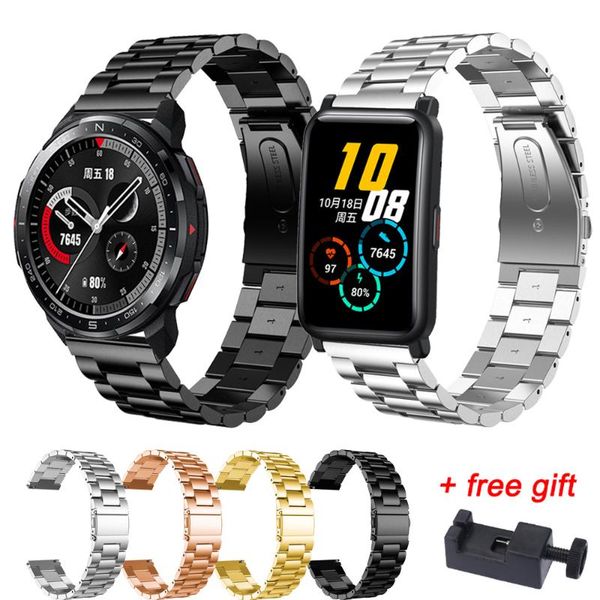 

watch bands for honor gs pro band / es stainless steel strap metal bracelet watchbands wristband with tool fast logistics, Black;brown