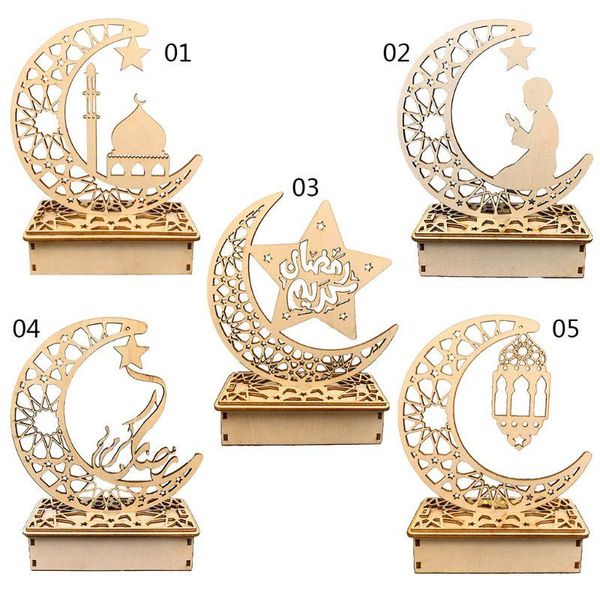 

eid mubarak ramadan diy wooden led decorative light moon hanging pendant sashes