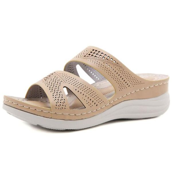 

ladies slippers casual comfortable wedges shoes for women peep toe summer beach sandals chaussure femme plus size 42 qq189, Black