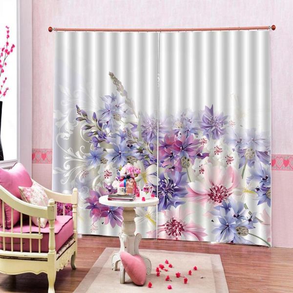 

curtain & drapes flower curtains 3d luxury blackout window living room