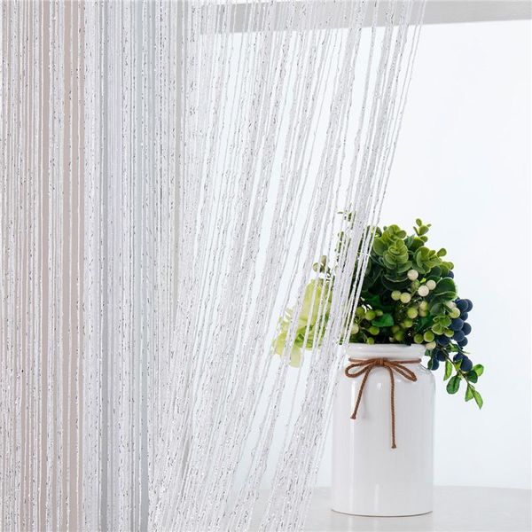 

300x260cm shiny tassel stripe curtain for living room bedroom divider door valance home decoration line curtains & drapes