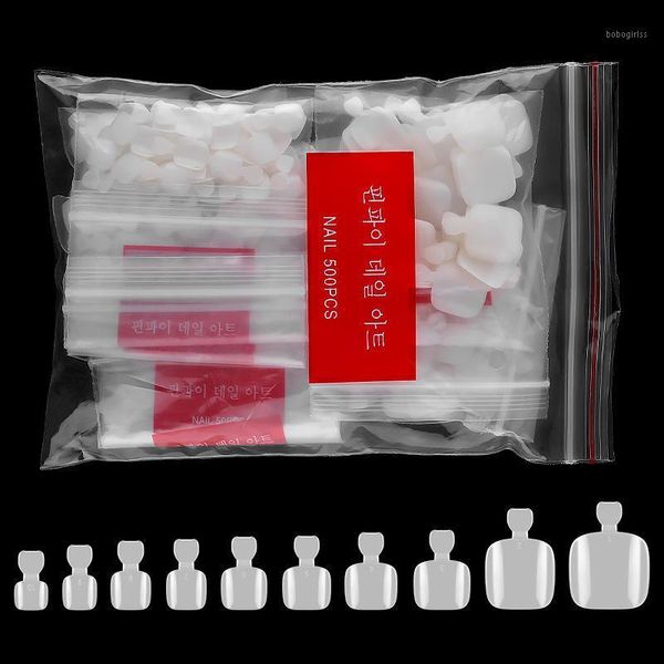 

pcs/10 sizes false fake artificial toe nails tips french foot acrylic professional #0-9# nail full cover toenails1, Red;gold