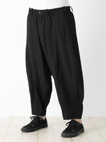 

men's pants hair stylist fashion street style wide leg slacks plus size performance suit, Black