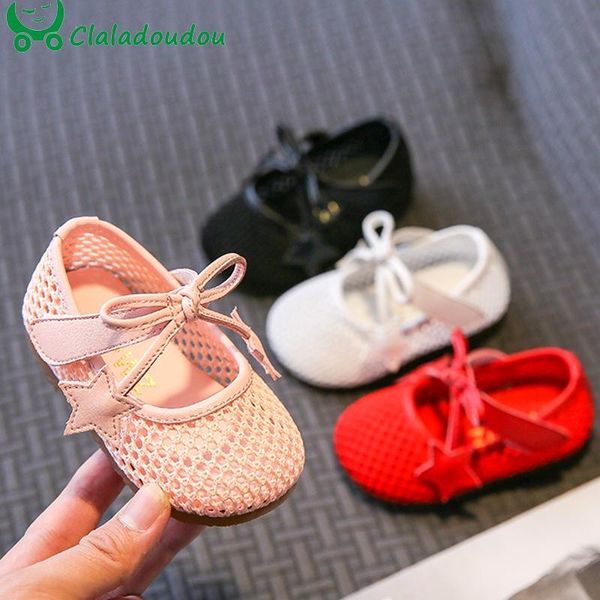 

11.5-15.5cm summer baby first walkers hollow solid mesh toddler girls spring princess dresss shoes white red bowtie infant flats