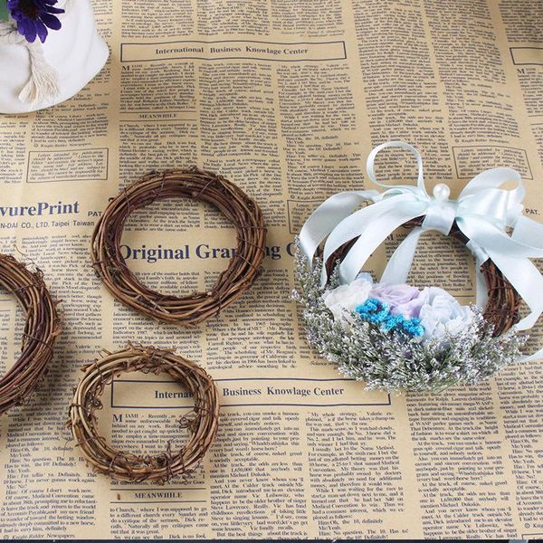 

decorative flowers & wreaths retro christmas wreath hang natural garland dried rattan xmas home wall decor mdd88