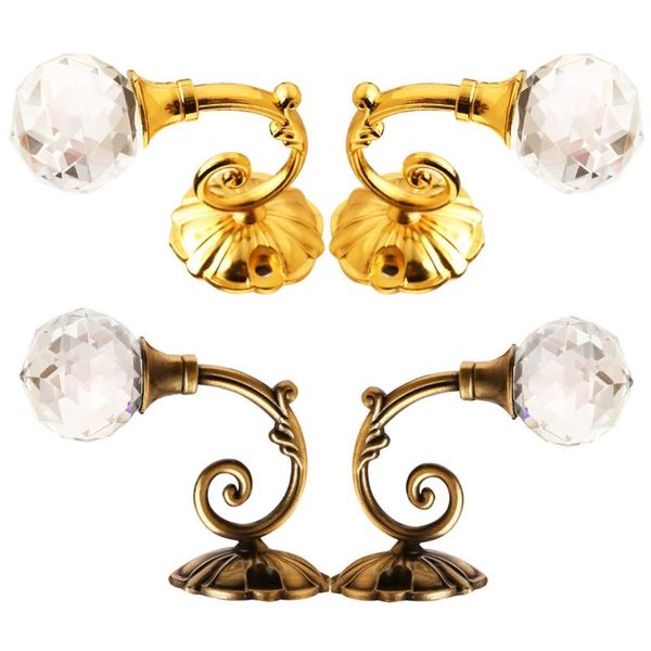 

2pcs/set metal crystal ball curtain hooks tassel wall tie back hanger holder drawer handle accessories other home decor