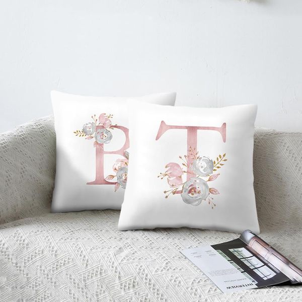 

pillow case cover english alphabet polyester kids room for home wedding bed flower pillowcase 45x45cm